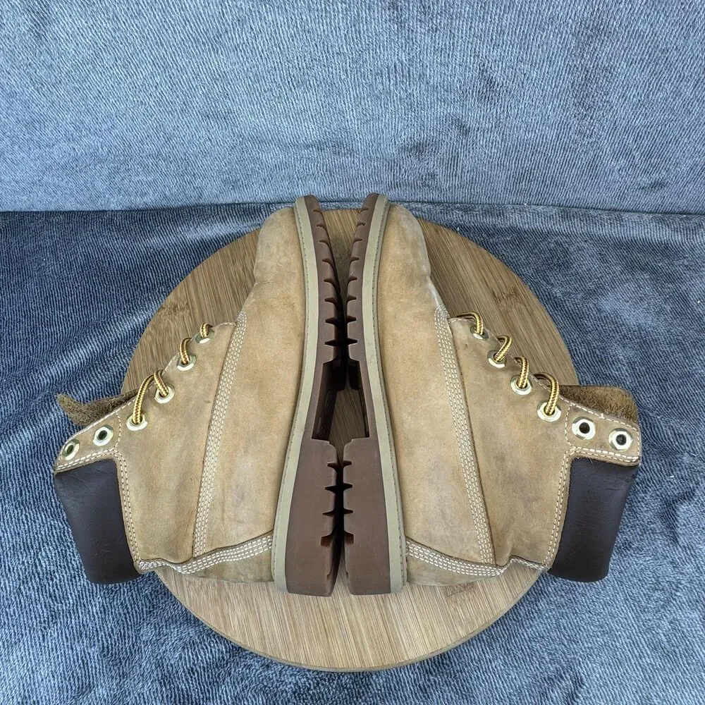 Timberland Boots Youth Size 4 Wheat Nubuck 6-Inch Padded Collar Lug Sole 12909